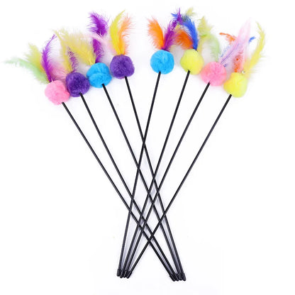 Funny Kitten Cat Teaser Interactive Toy Rod