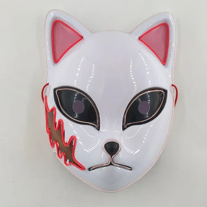 Glowing  Demon Slayer Mask Cosplay Japanese Cartoon