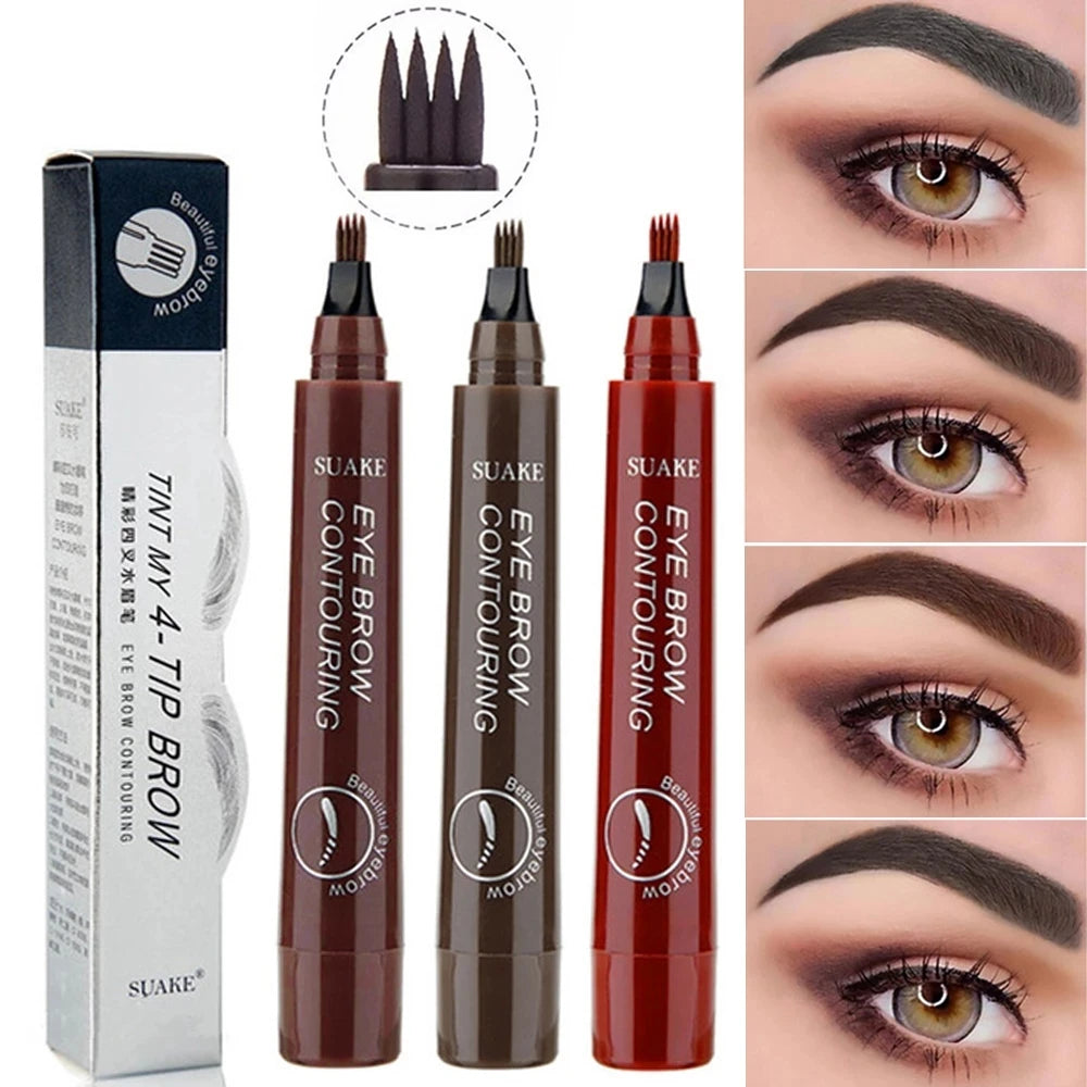 5 Colors Eyebrow Pencil Waterproof 4 Fork Tip Eyebrow