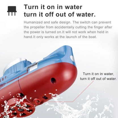 Mini RC Submarine 0.1M/s Speed Remote Control Boat Outdoor