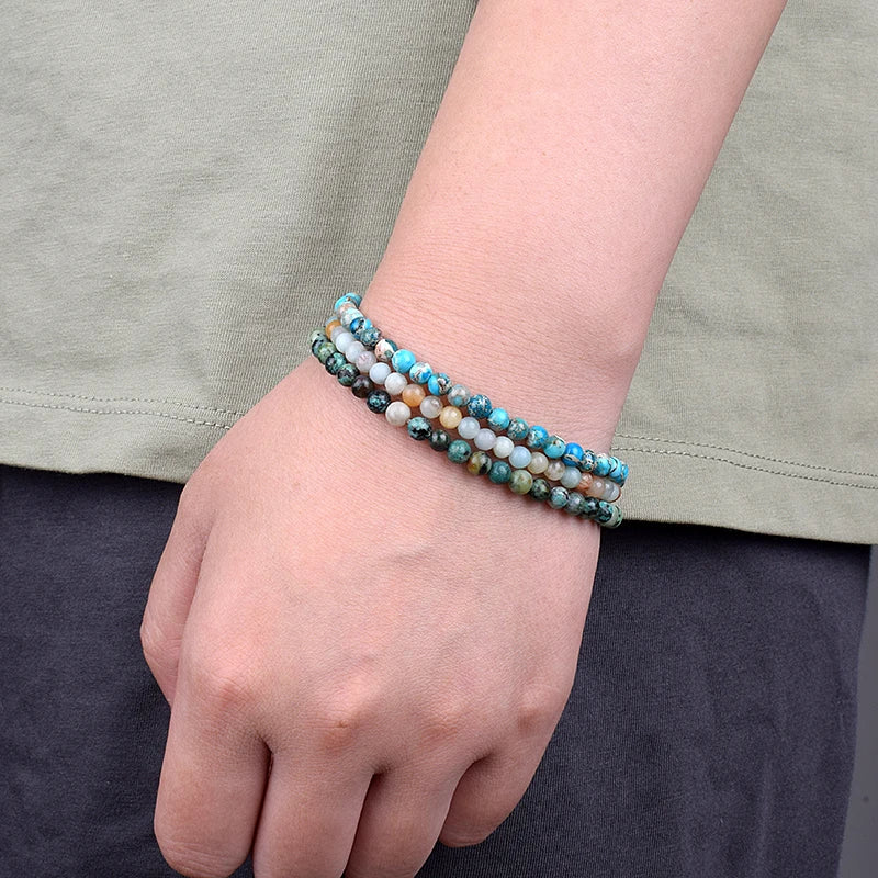 Mini Energy Charm Bracelet Natural Stone Beads Yoga Healing