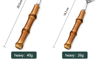 Natural Bamboo Handle Cutlery Set Tableware