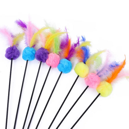 Funny Kitten Cat Teaser Interactive Toy Rod