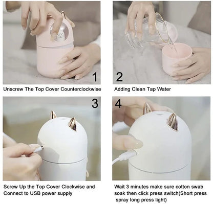 Mini Air Humidifier Portable Ultrasonic Aroma Essential Oil Diffuser