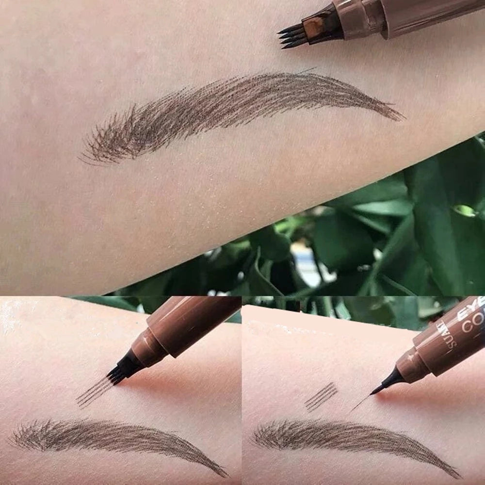 5 Colors Eyebrow Pencil Waterproof 4 Fork Tip Eyebrow