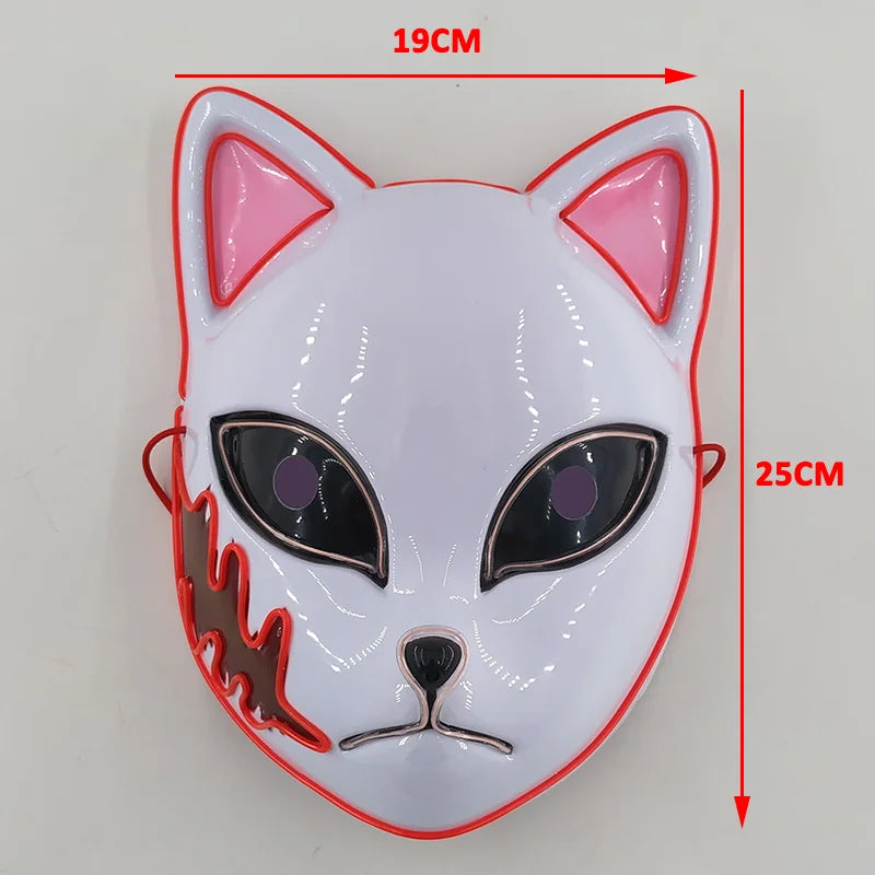 Glowing  Demon Slayer Mask Cosplay Japanese Cartoon