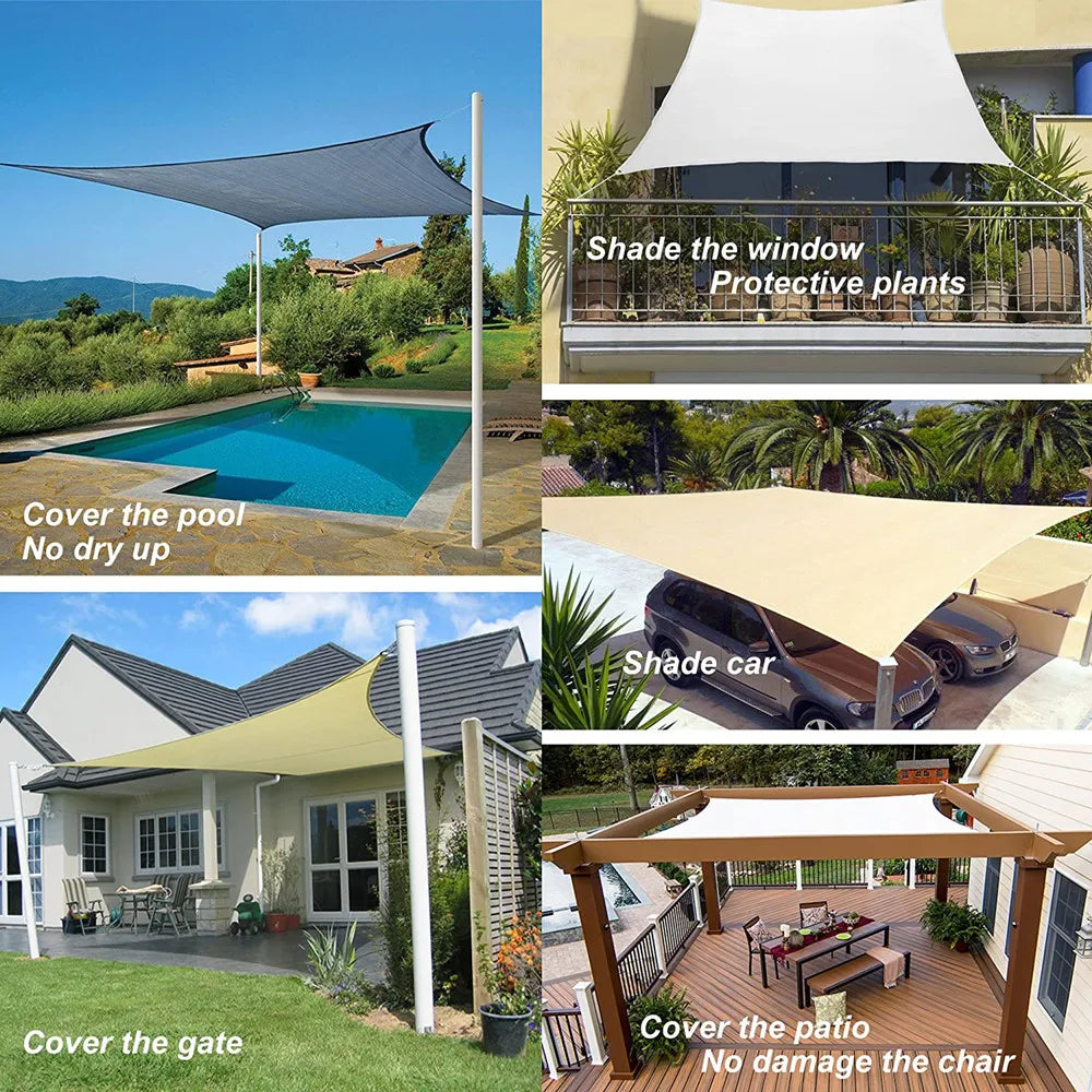 Sun Shade Sail Waterproof Outdoor Square Rectangle Garden