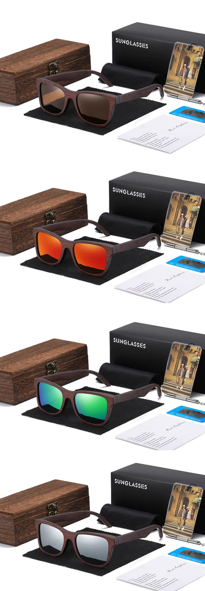 GM Natural Bamboo Wooden Sunglasses Polarized Glasses