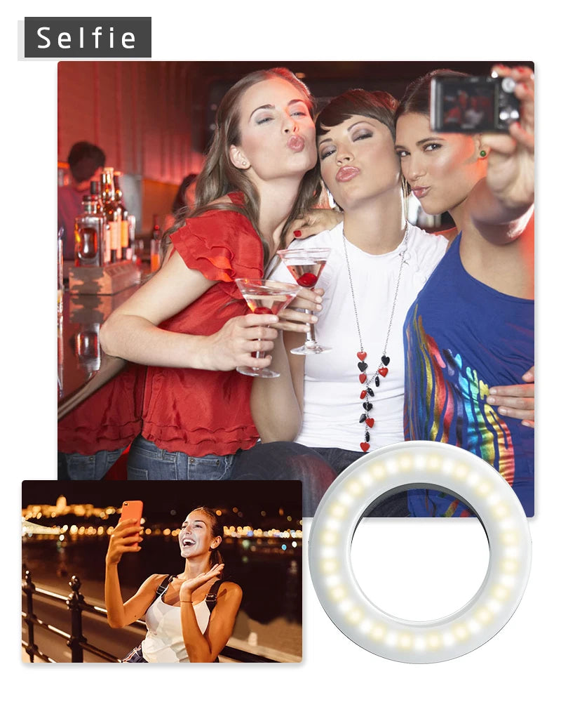 Portable LED Selfie Ring Light Flash