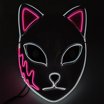 Glowing  Demon Slayer Mask Cosplay Japanese Cartoon