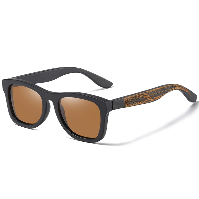 GM Handmade Black Bamboo Wooden Frame Sunglasses