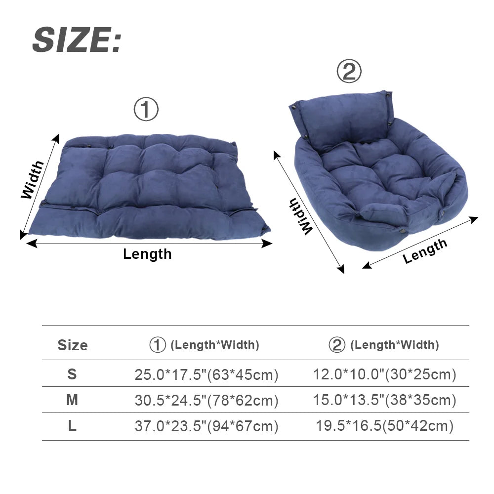 Multifunction Dog Bed Mat 3 IN 1 Dogs Cat Sleeping Bed Sofa