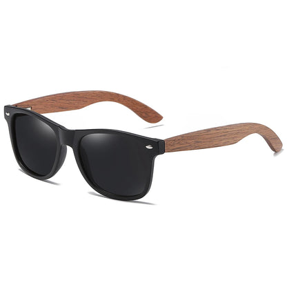 GM Handmade Walnut Wooden Eyewear Polarized Mirror Sunglasses