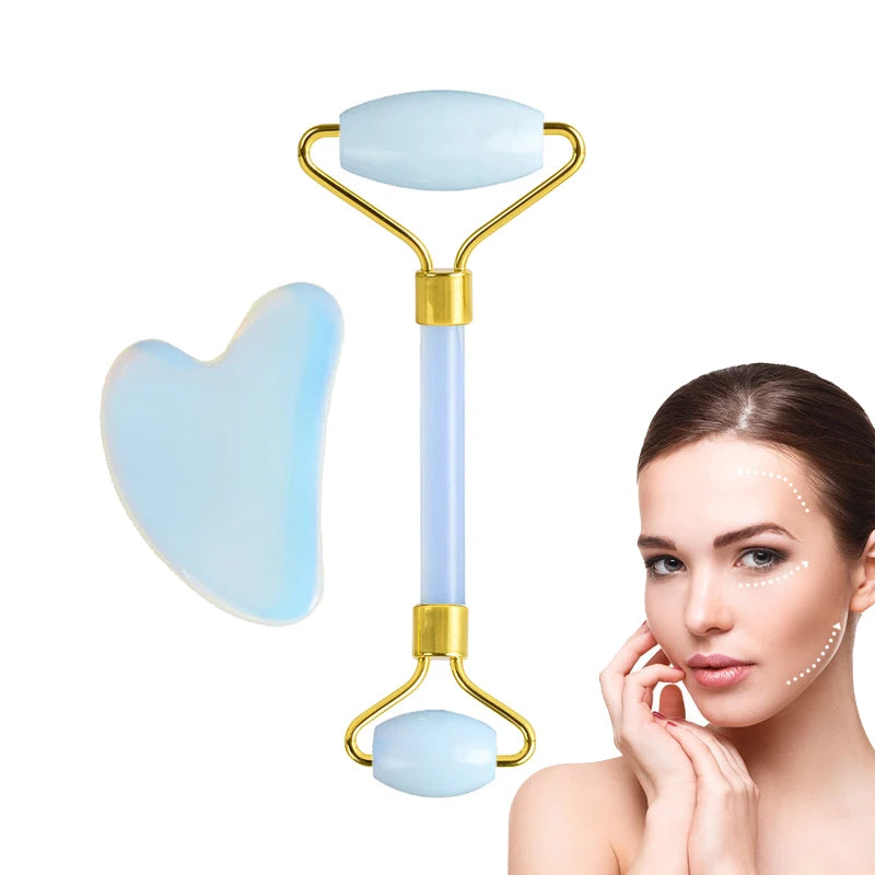 Natural Opal Jade Roller Gouache Scraper For Face Gua Sha