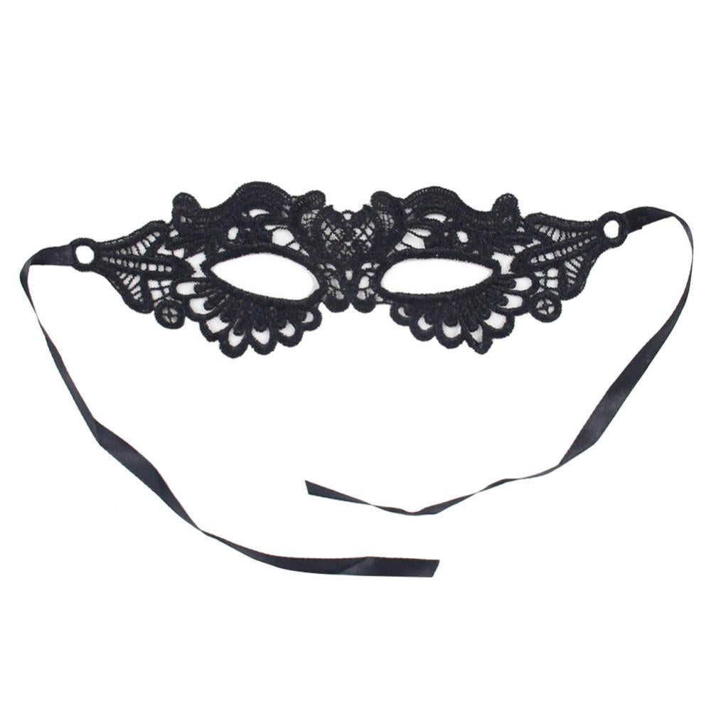 Black Party Mask for Women Hollow Lace Masquerade