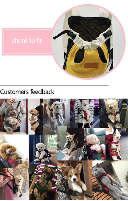 Mesh Pet Dog Carrier Adjustable Backpack Breathable Outdoor