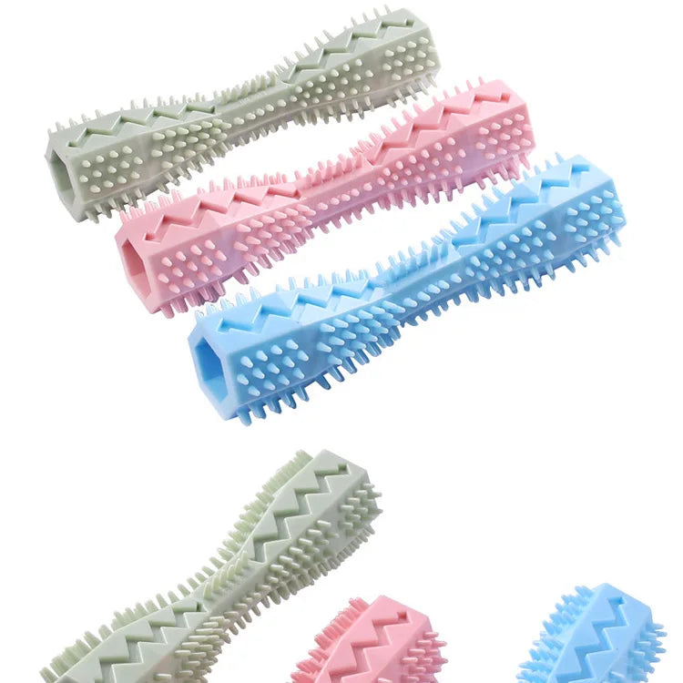 Dog Toothbrush Durable Dog Chew Toy Stick Soft Rubber