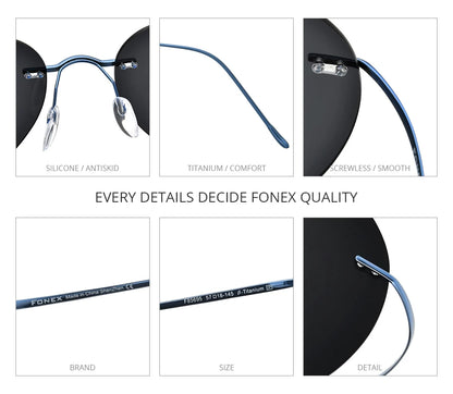 Titanium Rimless Sunglasses Men Ultralight Frameless
