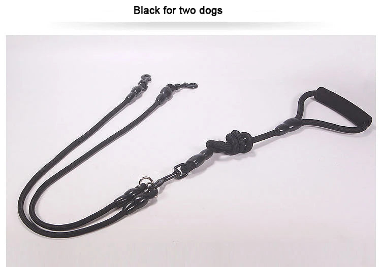 Pet Dog Leash Nylon Rope Double Dual Two Heads Dogs Leash