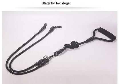 Pet Dog Leash Nylon Rope Double Dual Two Heads Dogs Leash