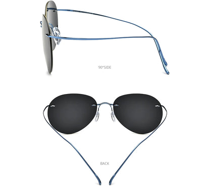 Titanium Rimless Sunglasses Men Ultralight Frameless