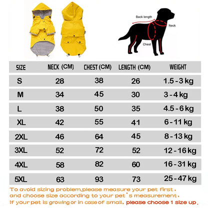Waterproof Pet Dog Coat Windproof Raincoat
