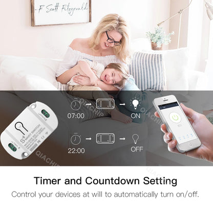 Tuya WiFi Smart Switch AC 220V 110V Wireless Controller