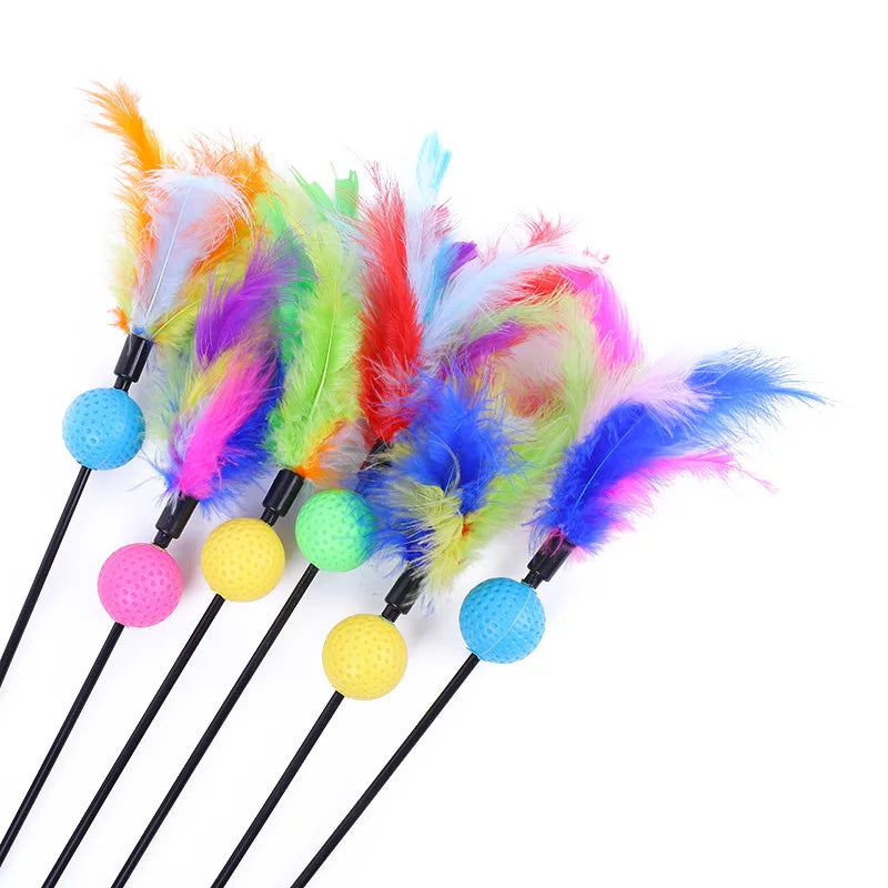 Funny Kitten Cat Teaser Interactive Toy Rod