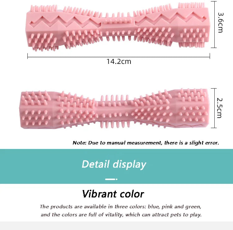 Dog Toothbrush Durable Dog Chew Toy Stick Soft Rubber