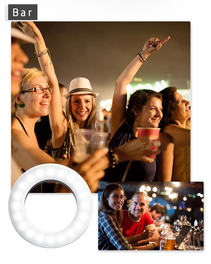 Portable LED Selfie Ring Light Flash