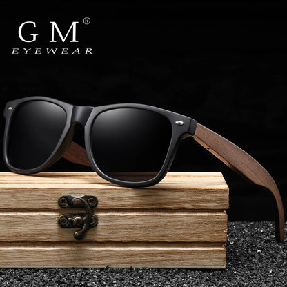 GM Handmade Walnut Wooden Eyewear Polarized Mirror Sunglasses