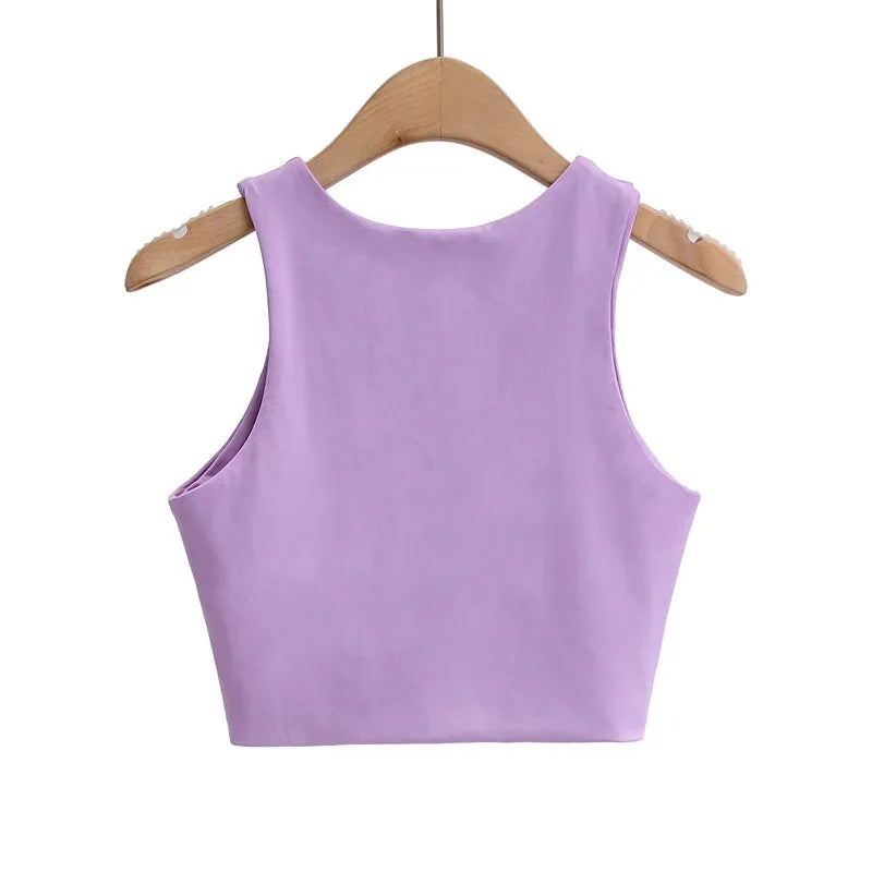 Summer Fashion Women Sexy Slim Tops O-neck Sleeveless
