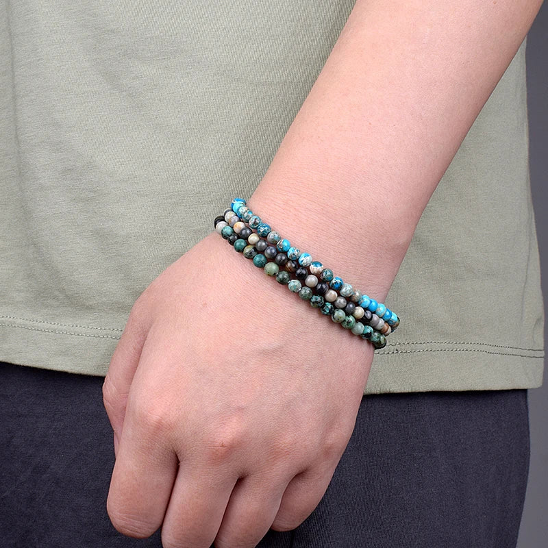 Mini Energy Charm Bracelet Natural Stone Beads Yoga Healing