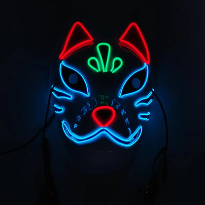 Glowing  Demon Slayer Mask Cosplay Japanese Cartoon