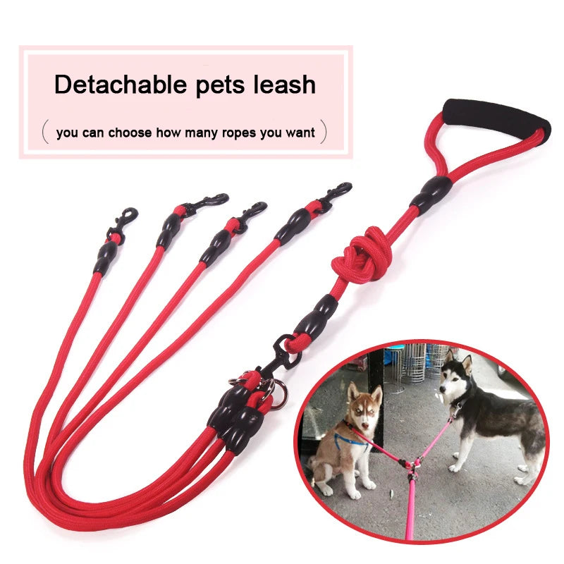 Pet Dog Leash Nylon Rope Double Dual Two Heads Dogs Leash