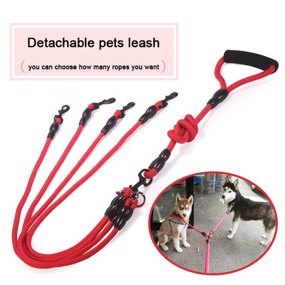 Pet Dog Leash Nylon Rope Double Dual Two Heads Dogs Leash