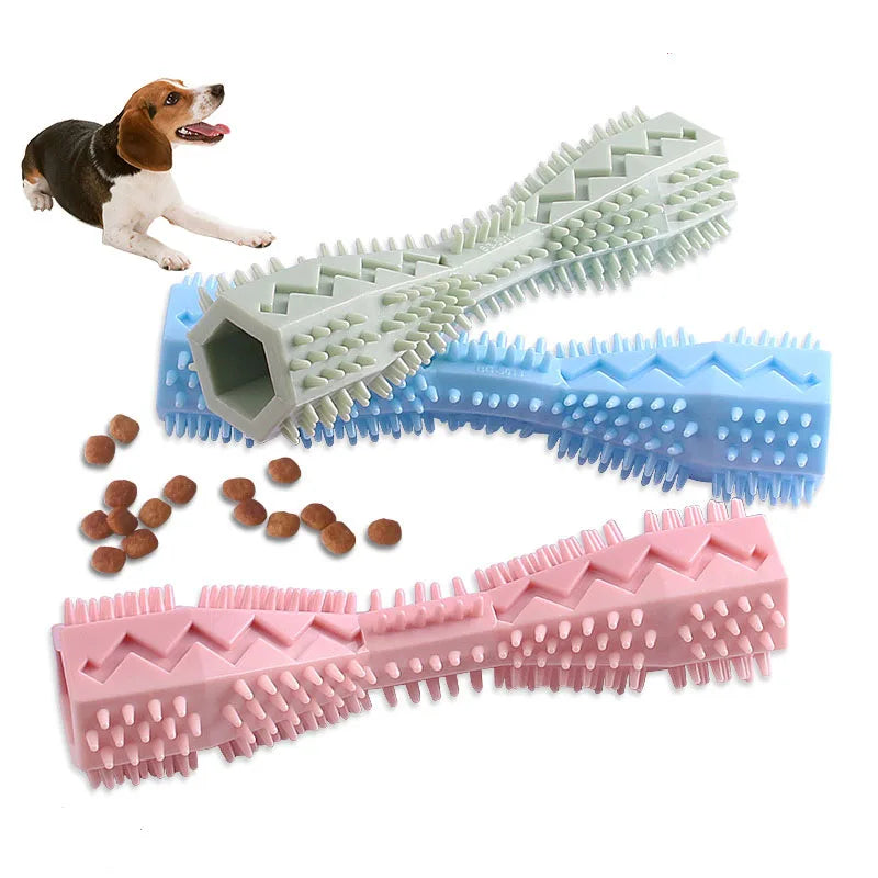 Dog Toothbrush Durable Dog Chew Toy Stick Soft Rubber