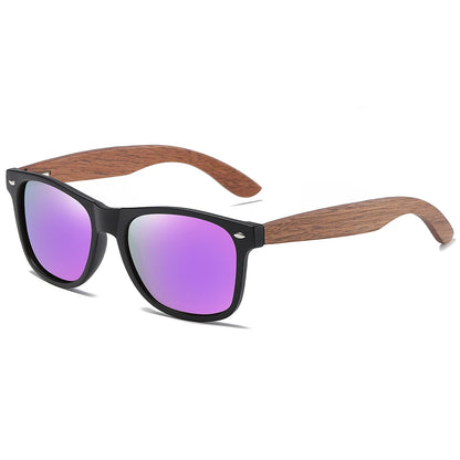 GM Handmade Walnut Wooden Eyewear Polarized Mirror Sunglasses