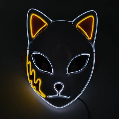 Glowing  Demon Slayer Mask Cosplay Japanese Cartoon