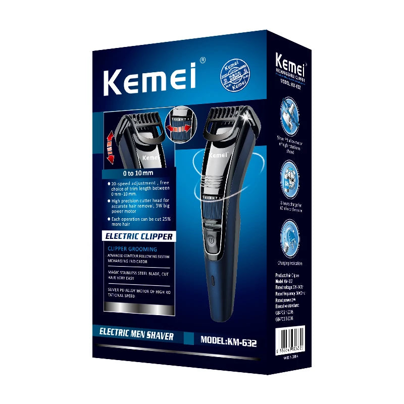Kemei 0.5-10mm Adjustable Beard Hair Trimmer For Men