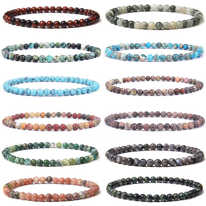 Mini Energy Charm Bracelet Natural Stone Beads Yoga Healing