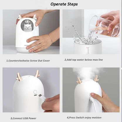 Mini Air Humidifier Portable Ultrasonic Aroma Essential Oil Diffuser