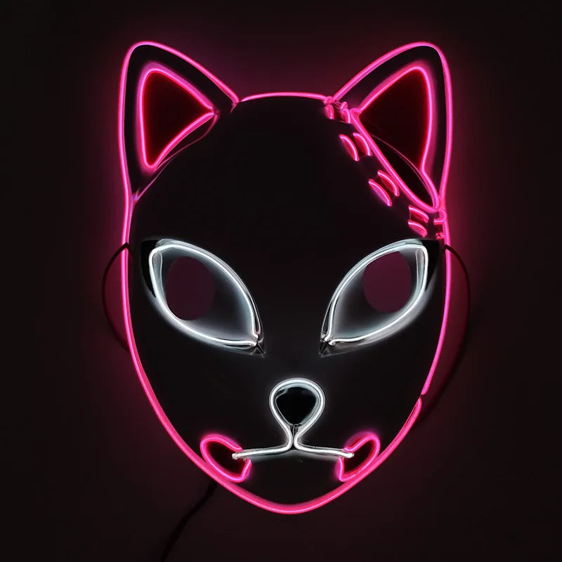 Glowing  Demon Slayer Mask Cosplay Japanese Cartoon