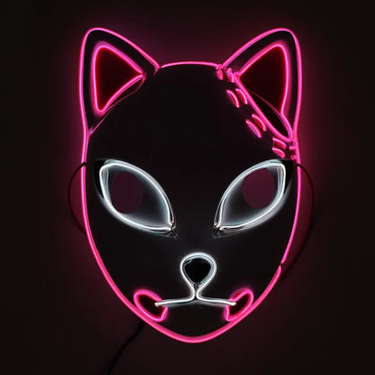 Glowing  Demon Slayer Mask Cosplay Japanese Cartoon