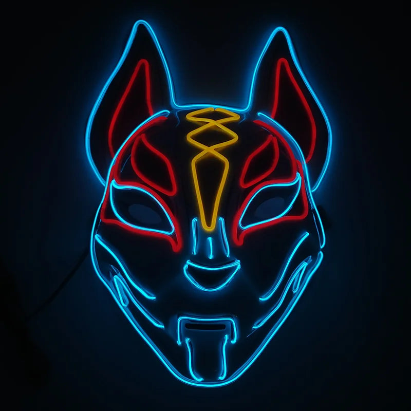 Glowing  Demon Slayer Mask Cosplay Japanese Cartoon