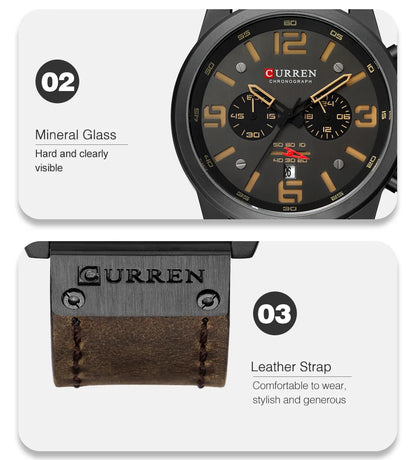 CURREN Mens Watches Top Luxury Brand Sport Wrist Watch