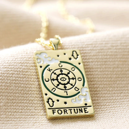 Fashion Jewelry Colorful Oil Necklace Tarot Square Pendant