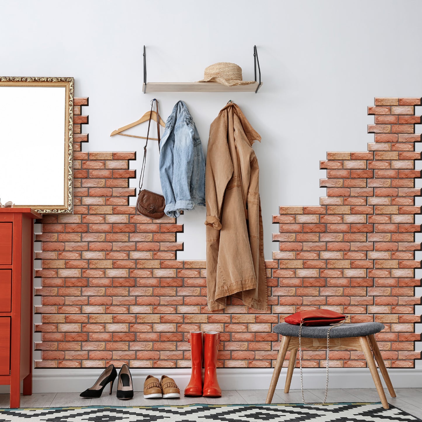10Pcs 3D Wall Stickers PVC Self-adhesive Wallpapers