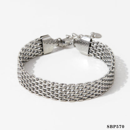 Retro Set Silver Crystal Heart Shaped Women's Bracelet