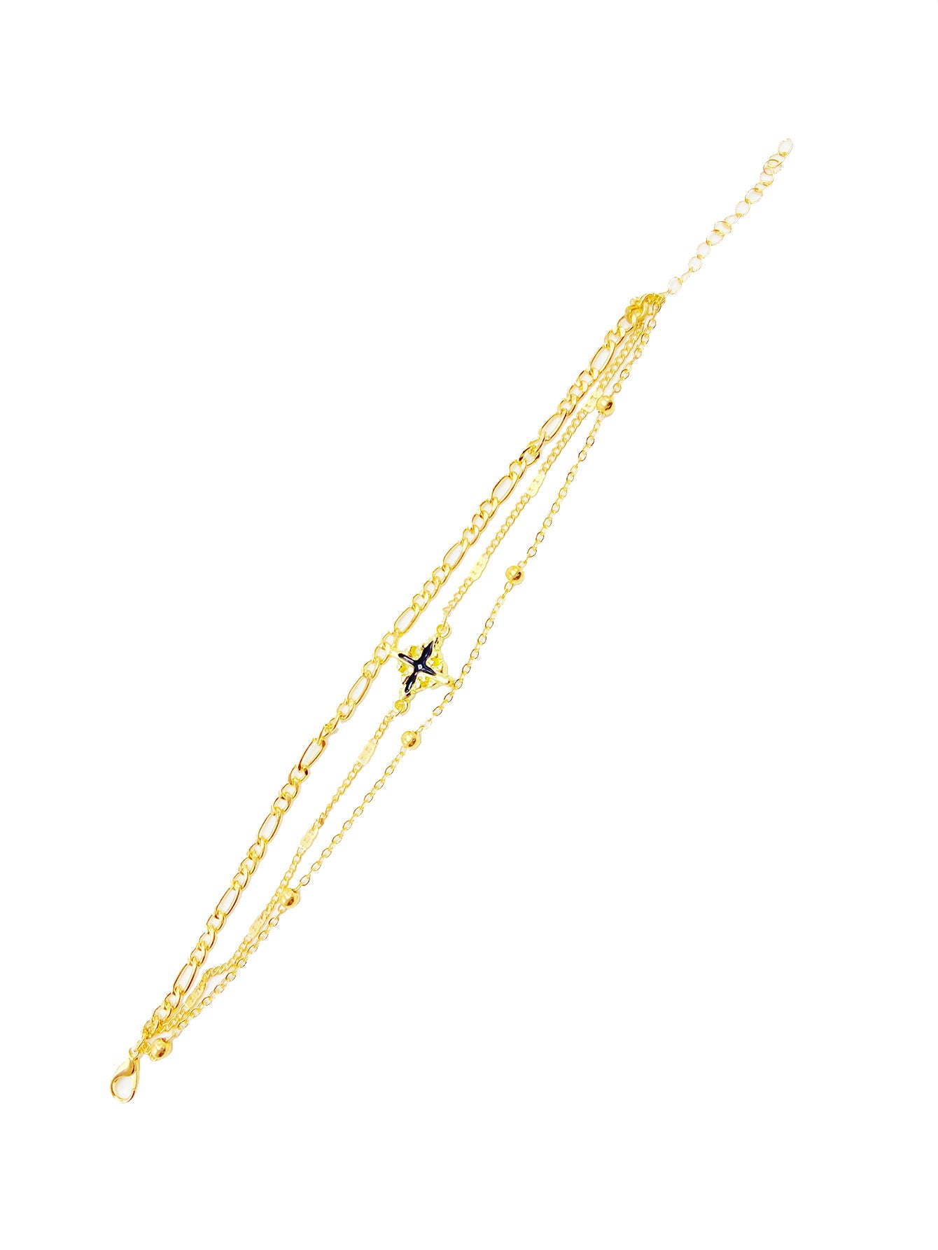 Simple Multi-layer Oil Dripping Cross Pendant Bracelet